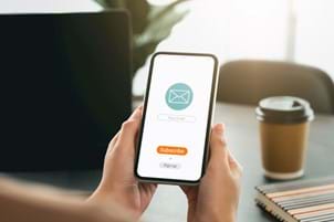 person about to enter email they think will give them survey results